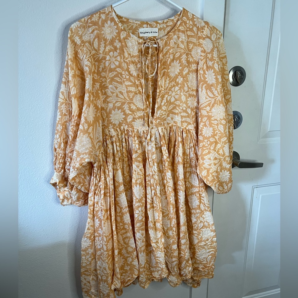 Daughters of India Kyra Mini Dress in Tangerine Size M